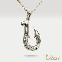 Double Side Engraving Fish Hook Pendant-Small [14K/18K Gold]