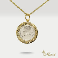 Queen Liliuokalani Replica Coin Pendant-Small [14K Gold]