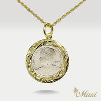 Queen Liliuokalani Replica Coin Pendant-Medium [14K Gold]