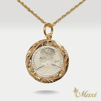 Queen Liliuokalani Replica Coin Pendant-Medium [14K Gold]