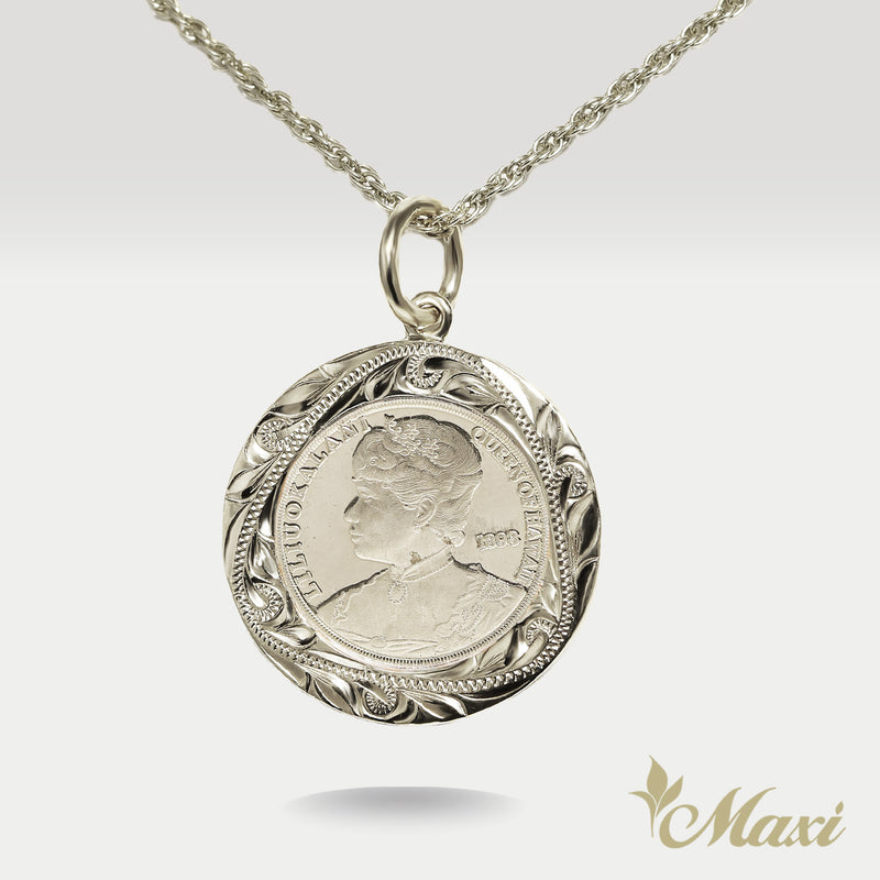 Queen Liliuokalani Replica Coin Pendant-Medium [14K Gold]