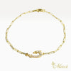 Fish Hook Bracelet with Diamond_Small  [14K/18K Gold]