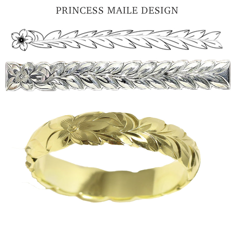 Princess Maile Design Ring 4mm