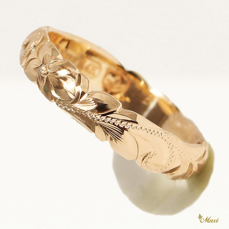 [14K/18K Gold/Platinum] 4mm Barrel Ring_Cut Out Edge *Made to Order* (R0133_4)