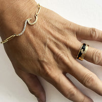Black Enamel Nalu Wave Ring [14K/18K Gold]