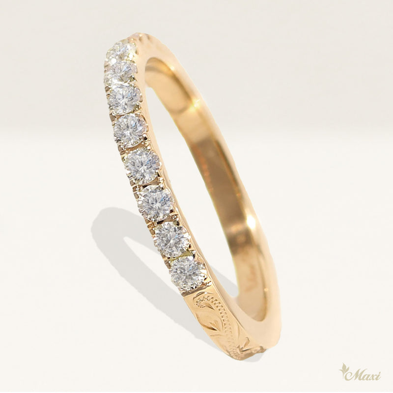 [14K/18K Gold] Half Eternity Ring-2mm Diamond x 10pcs *Made to Order* (R0683)