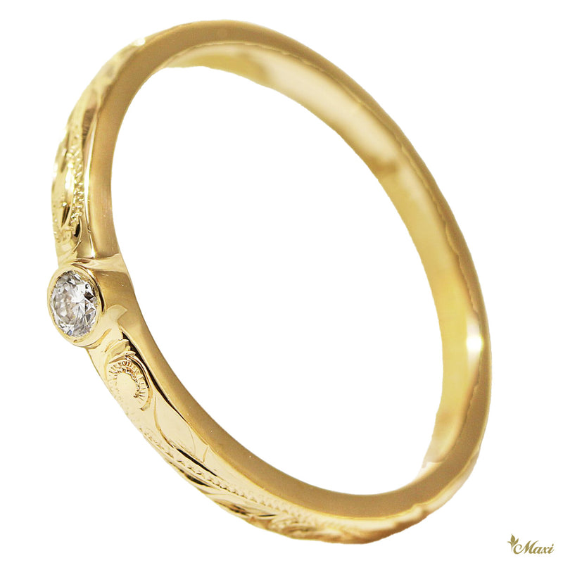 [14K/18K Gold] 0.06ct Diamond 2mm Ring (R0812)*Made to Order*