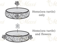 Ring engraving sample Honu and Flower