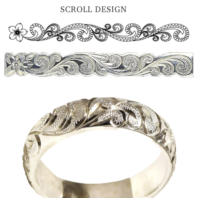 Scroll Design Ring 4mm