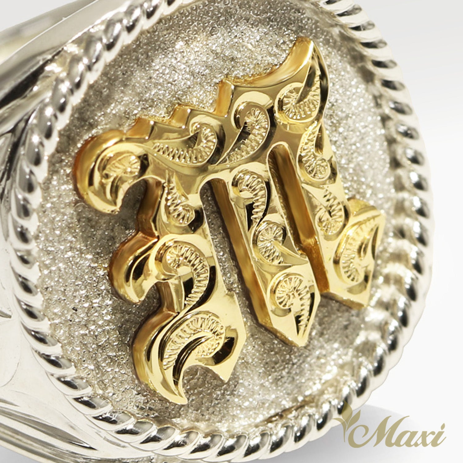 Initial Signet Ring_Round [Silver 925/14K Gold]