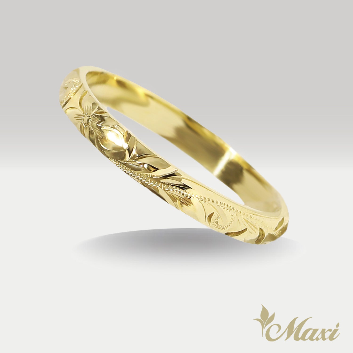 2.5mm Barrel-Shaped Hawaiian Ring [14K/18K Gold/Platinum]