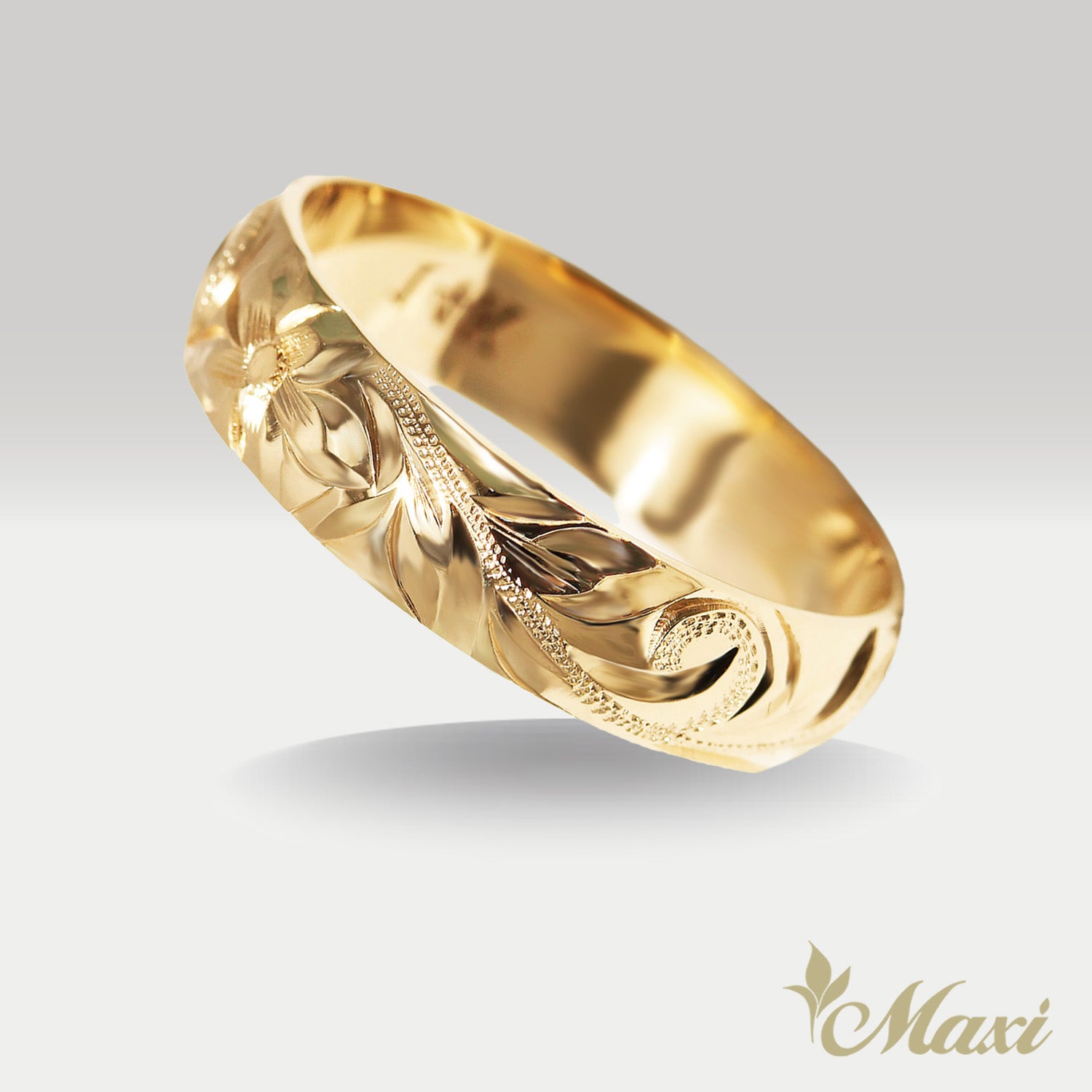5mm Barrel-Shaped Hawaiian Ring [14K/18K Gold/Platinum]
