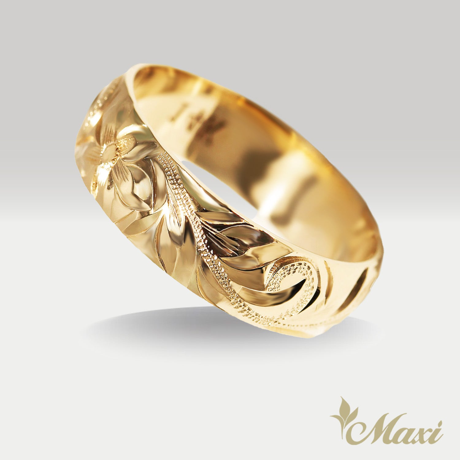 6mm Barrel-Shaped Hawaiian Ring [14K/18K Gold/Platinum]