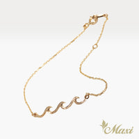Triple Nalu Wave Anklet [14K Gold]