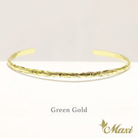 3mm Open Bangle Bracelet_Barrel Shape_Cut Out Edge [14K/18K Gold]