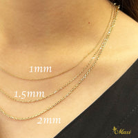 [14K Gold] 2mm Cable Chain (CB50)　14金　ゴールドチェーン　ケーブルチェーン　