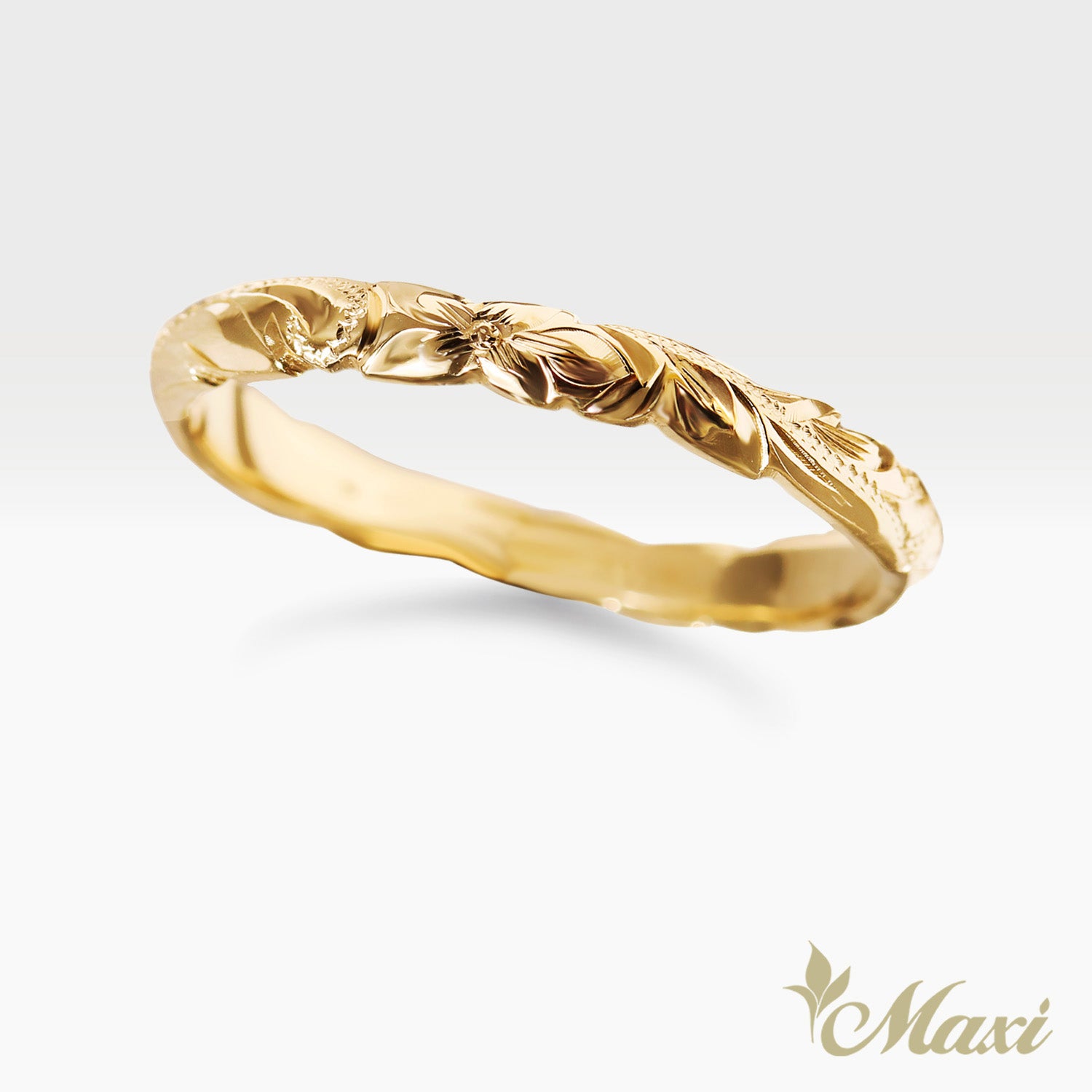 2.5mm Barrel-Shaped Hawaiian Ring_Cutout Edge [14K/18K Gold/Platinum]