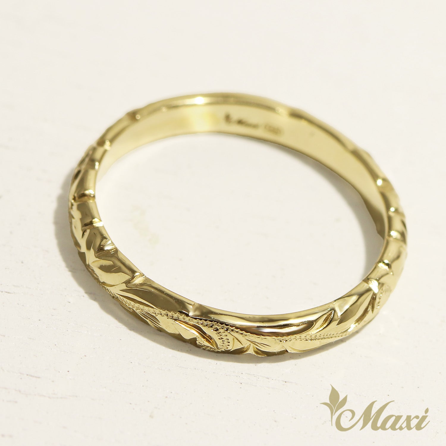 [14K/18K Gold/Platinum] 3mm Barrel Ring_Cut Out Edge *Made to Order* (R0133_3)