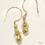 [14K/18K Gold] 3D Pineapple Hook Pierced Earring*Made-to-order*(E0230)　