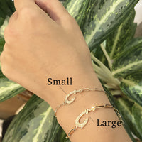 Fish Hook Bracelet Small with Paper Clip Chain [14K Gold]