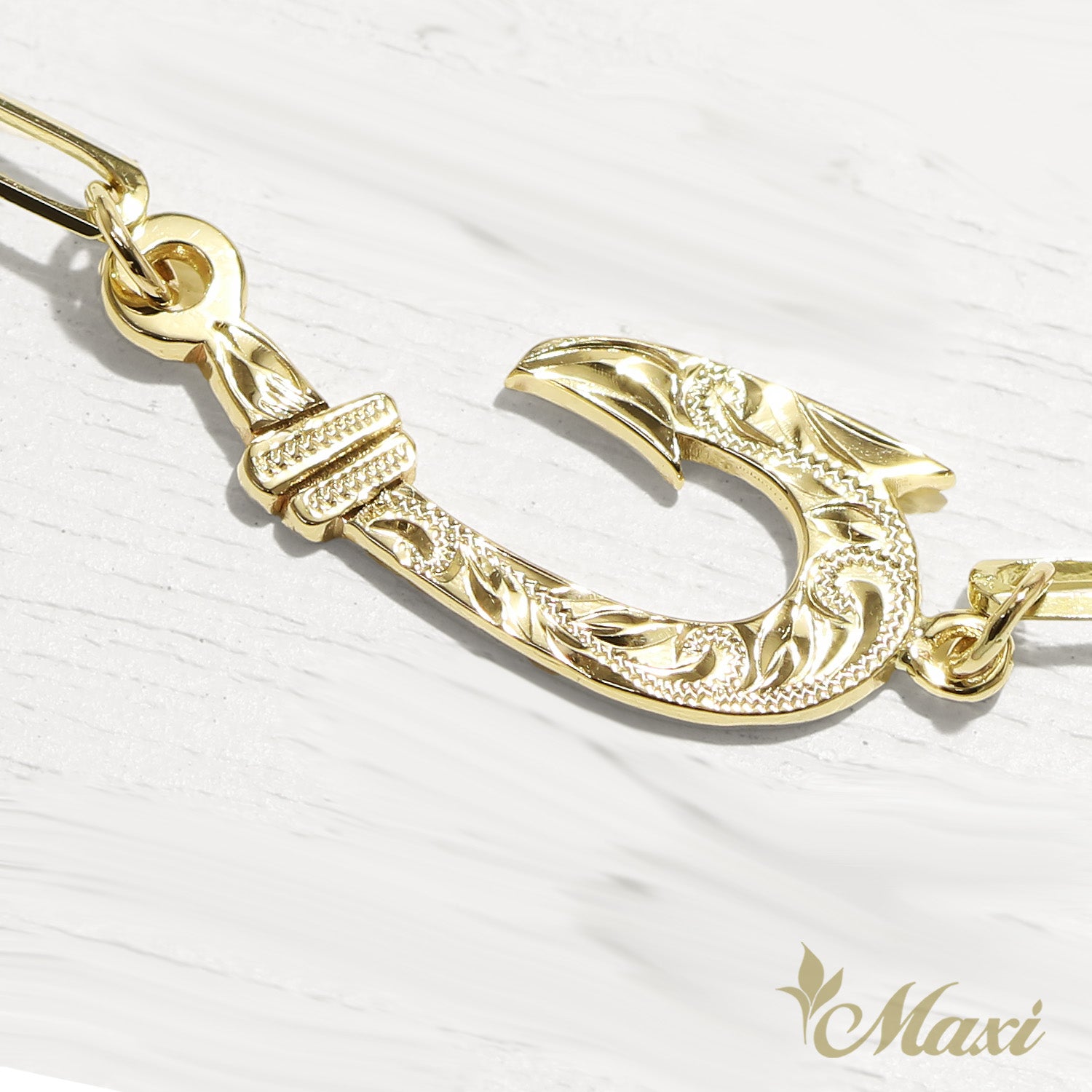 Fish Hook Bracelet Small with Paper Clip Chain [14K Gold]