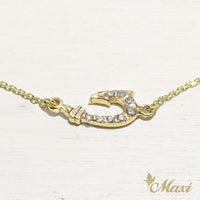 Fish Hook Bracelet with Diamond_Small  [14K/18K Gold]