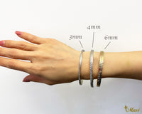 [Silver 925] 4mm Flat Bangle Bracelet-Old English Pattern(B0519-4mm)