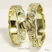 4mm & 6mm Half Honu_Hawaiian Sea Turtle Couple Rings [14K/18K Gold]