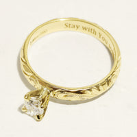 1 Carat Rond Lab-Grown Diamond Hawaiian Engraved Solitaire 2.5mm Ring [14K/18K Gold]