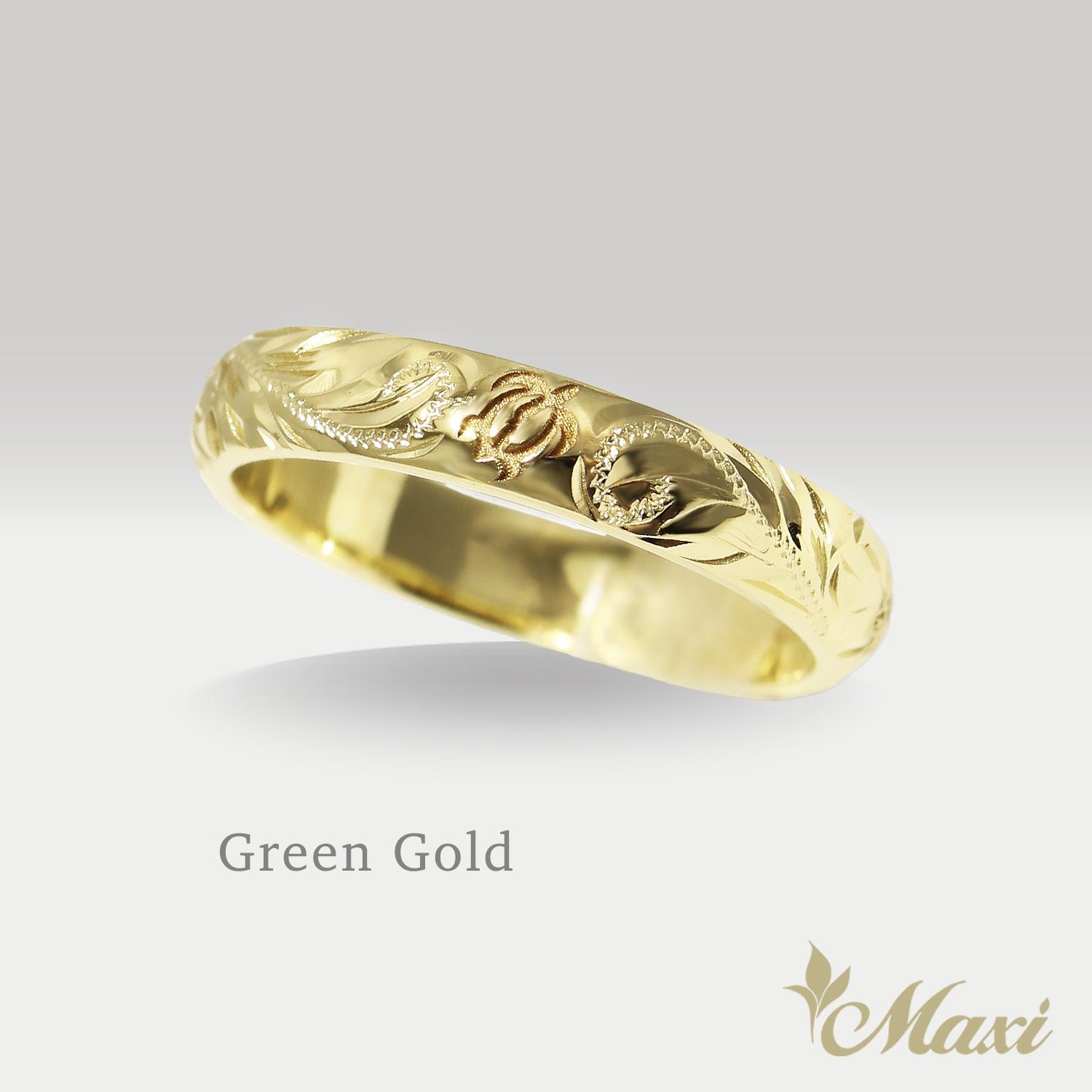 Honu Hawaiian Sea Turtle Ring [3mm, 14K/18K Gold/Platinum] 