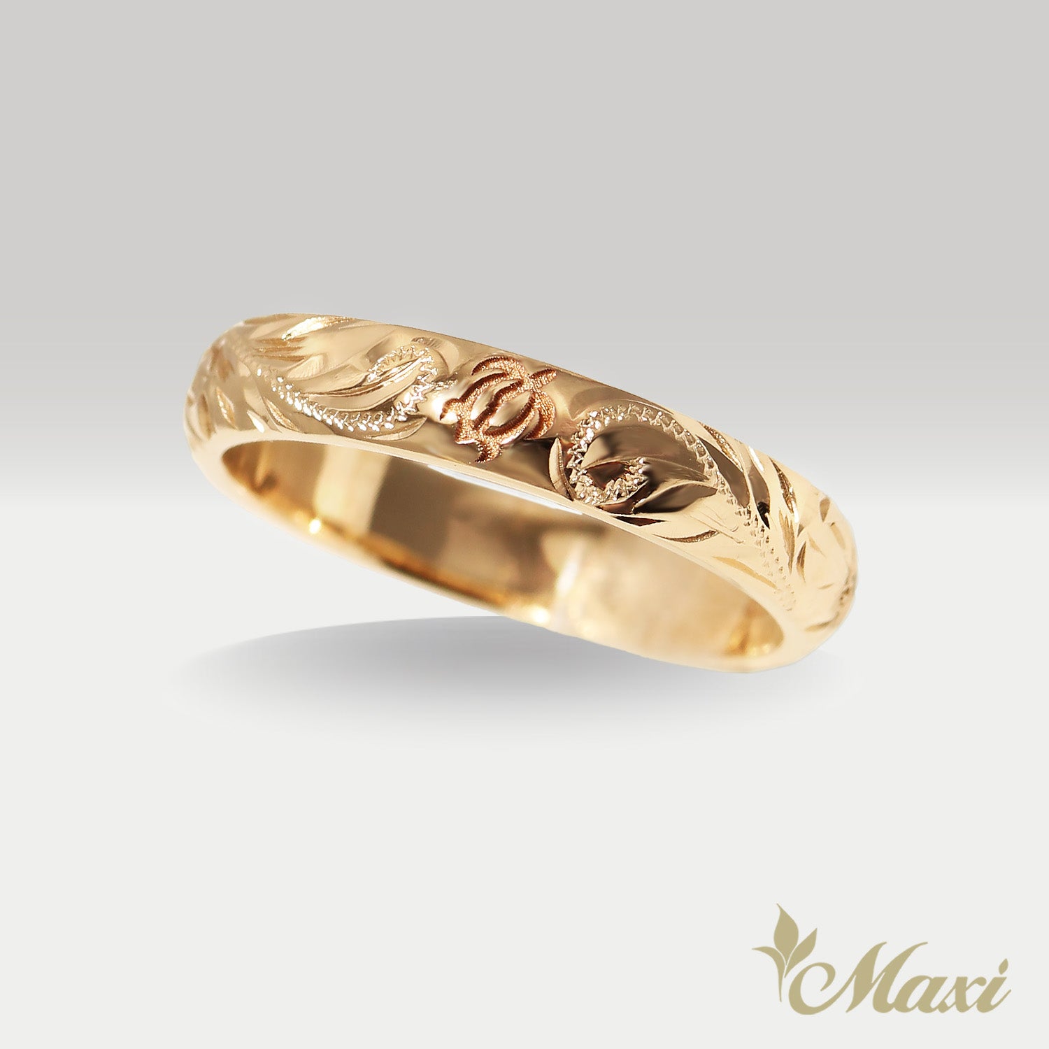 Honu Hawaiian Sea Turtle Ring [3mm, 14K/18K Gold/Platinum] 