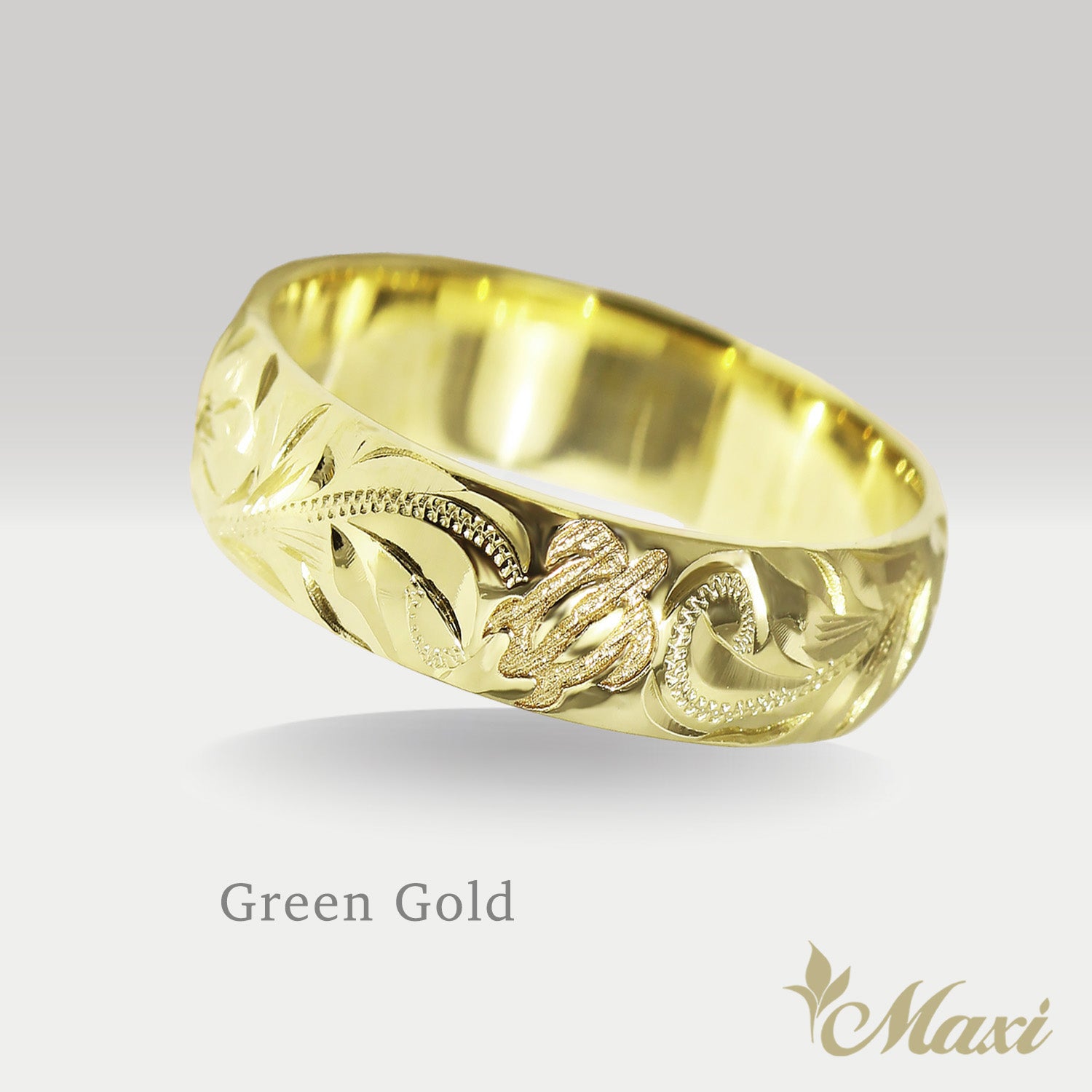 Honu Hawaiian Sea Turtle Ring [6mm, 14K/18K Gold/Platinum]