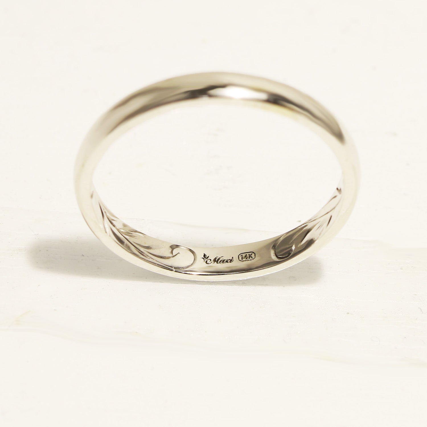 2.5mm Barrel Inner Engraved Ring [14K/18K Gold/Platinum]