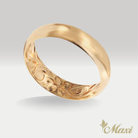 5mm Barrel Inner Engraved Ring [14K/18K Gold/Platinum]