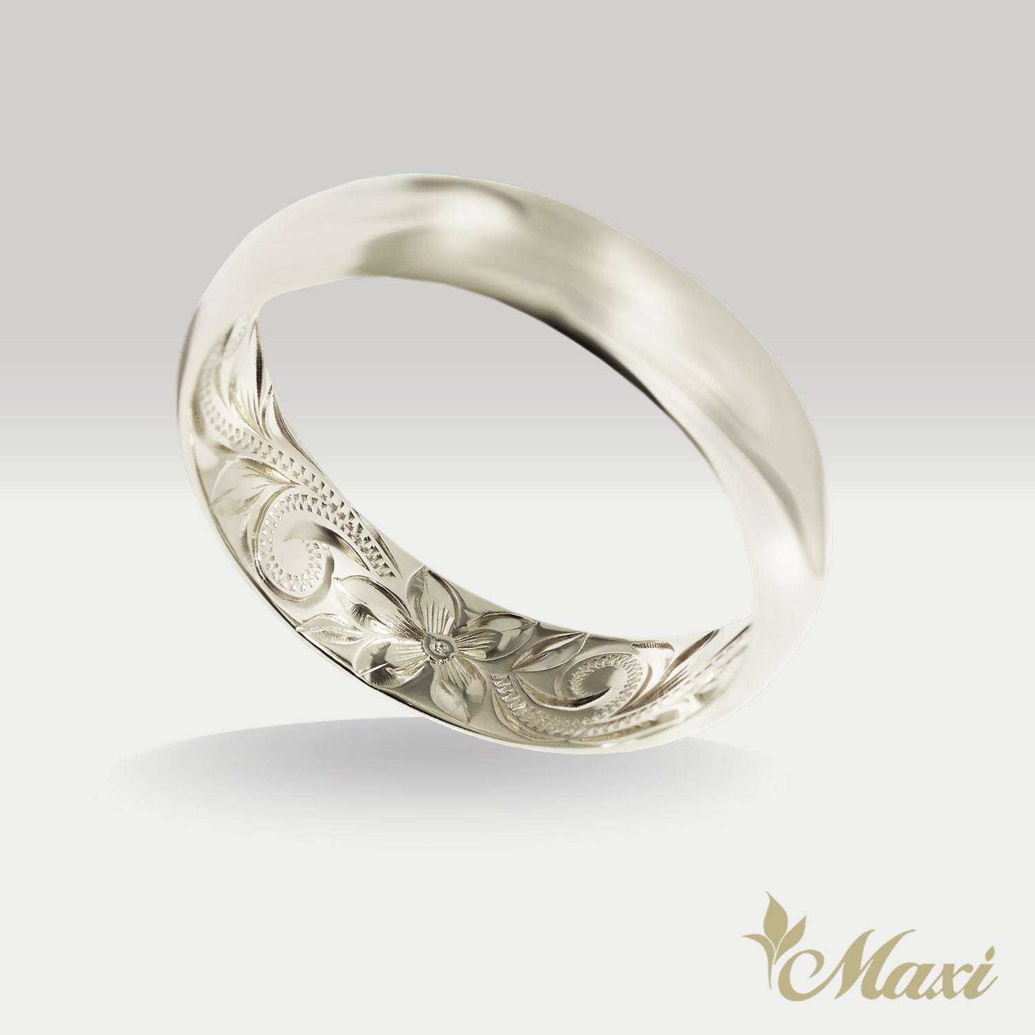 5mm Barrel Inner Engraved Ring [14K/18K Gold/Platinum]