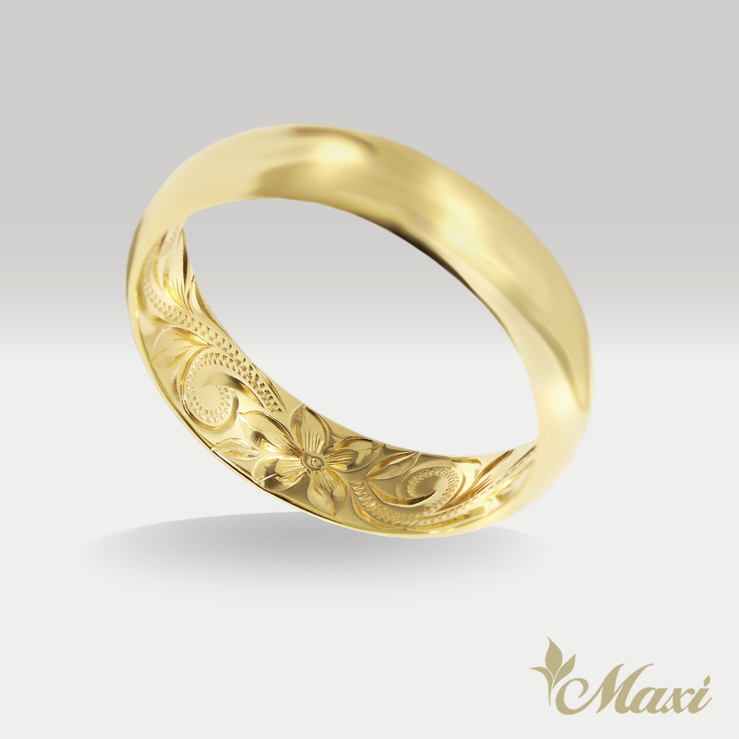 5mm Barrel Inner Engraved Ring [14K/18K Gold/Platinum]