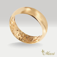6mm Barrel Inner Engraved Ring [14K/18K Gold/Platinum]