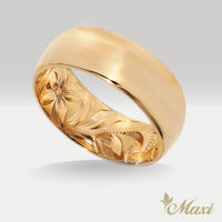 8mm Barrel Inner Engraved Ring [14K/18K Gold/Platinum]