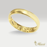 4mm Barrel Inner Engraved Ring [14K/18K Gold/Platinum]