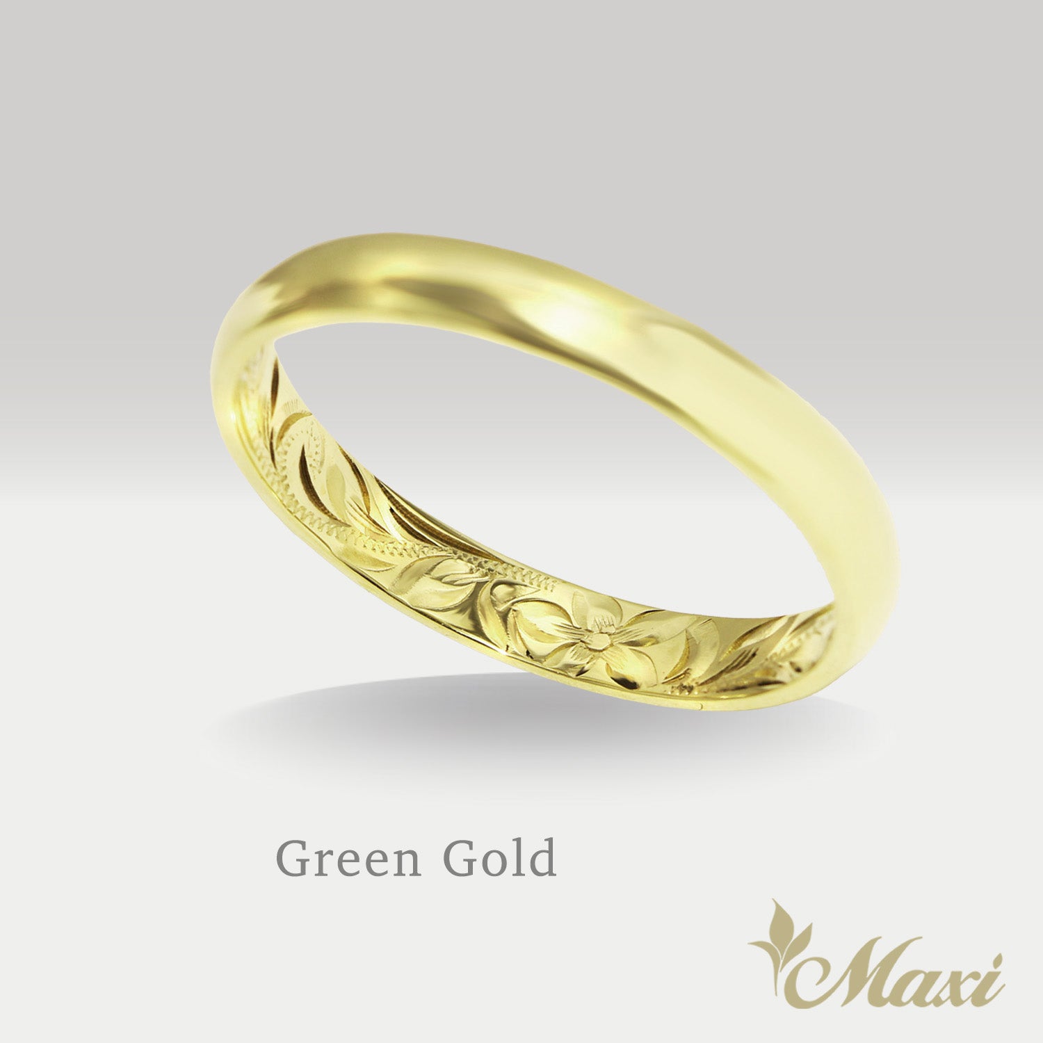 3mm Barrel Inner Engraved Ring [14K/18K Gold/Platinum]