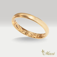 3mm Barrel Inner Engraved Ring [14K/18K Gold/Platinum]