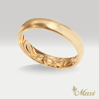 4mm Barrel Inner Engraved Ring [14K/18K Gold/Platinum]