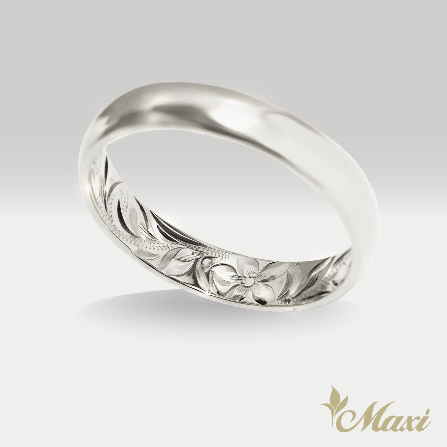 4mm Barrel Inner Engraved Ring [14K/18K Gold/Platinum]