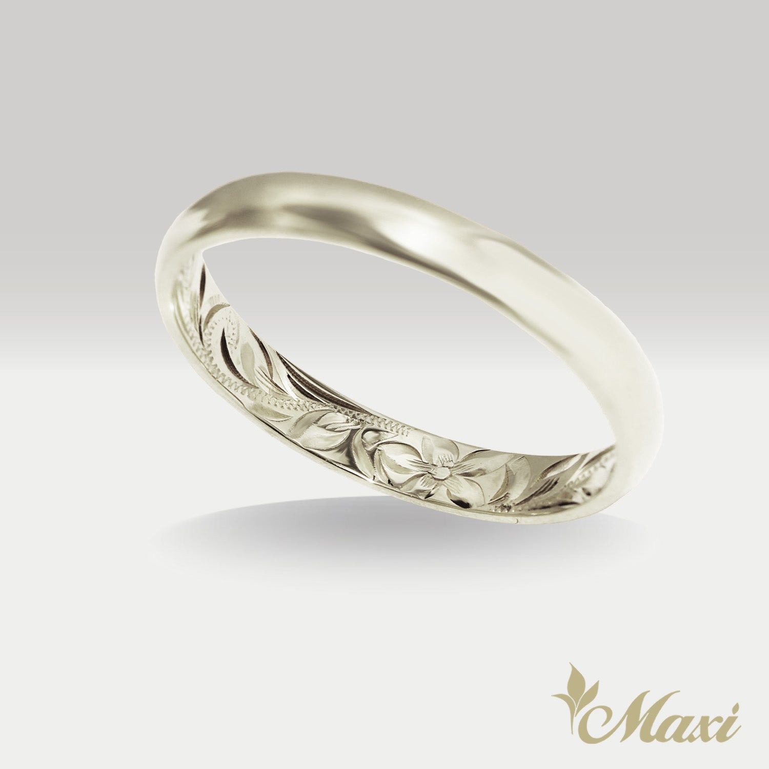 3mm Barrel Inner Engraved Ring [14K/18K Gold/Platinum]