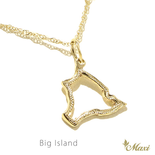 [14K/18K Gold] Hawaiian Island Pendant - Oahu/Maui/Kauai/Big Island