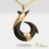 Black Jade Hawaiian Fish Hook-Large [14K/18K Gold]