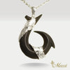 Black Jade Hawaiian Fish Hook Pendant-Large [Silver 925]