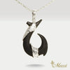 Black Jade Fish Hook Pendant-Small [Silver 925]