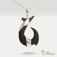 Black Jade Fish Hook Pendant-Small [Silver 925]