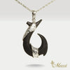 Black Jade Fish Hook Pendant-Small [14K/18K Gold]